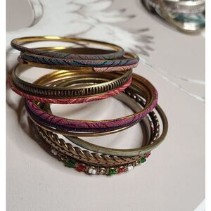 Vintage Y2K stack of gold bangle bracelets